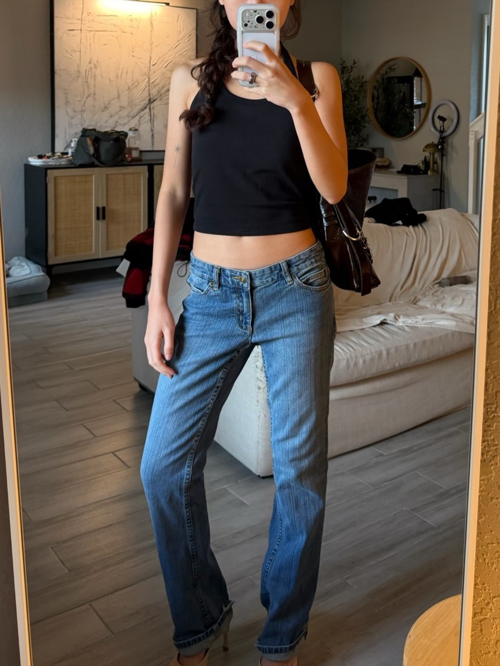 Michael Kors Classic Straight-Leg Jeans in Medium Blue